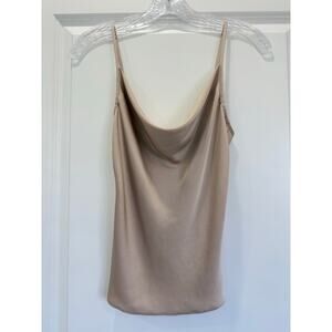 Ramy Brook Satin Silky Abigail Cowl Neck Cami in Nude Color Drapped Size XXS